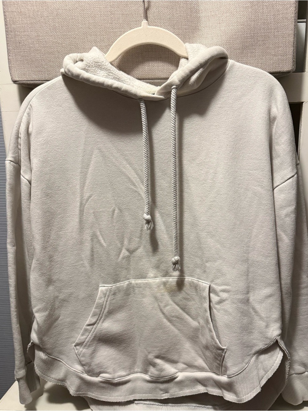 90 Degree By Reflex Cream Crewneck Hoodie Sweatshirt